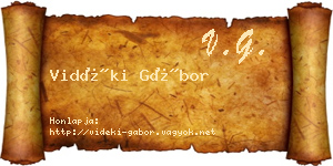 Vidéki Gábor névjegykártya